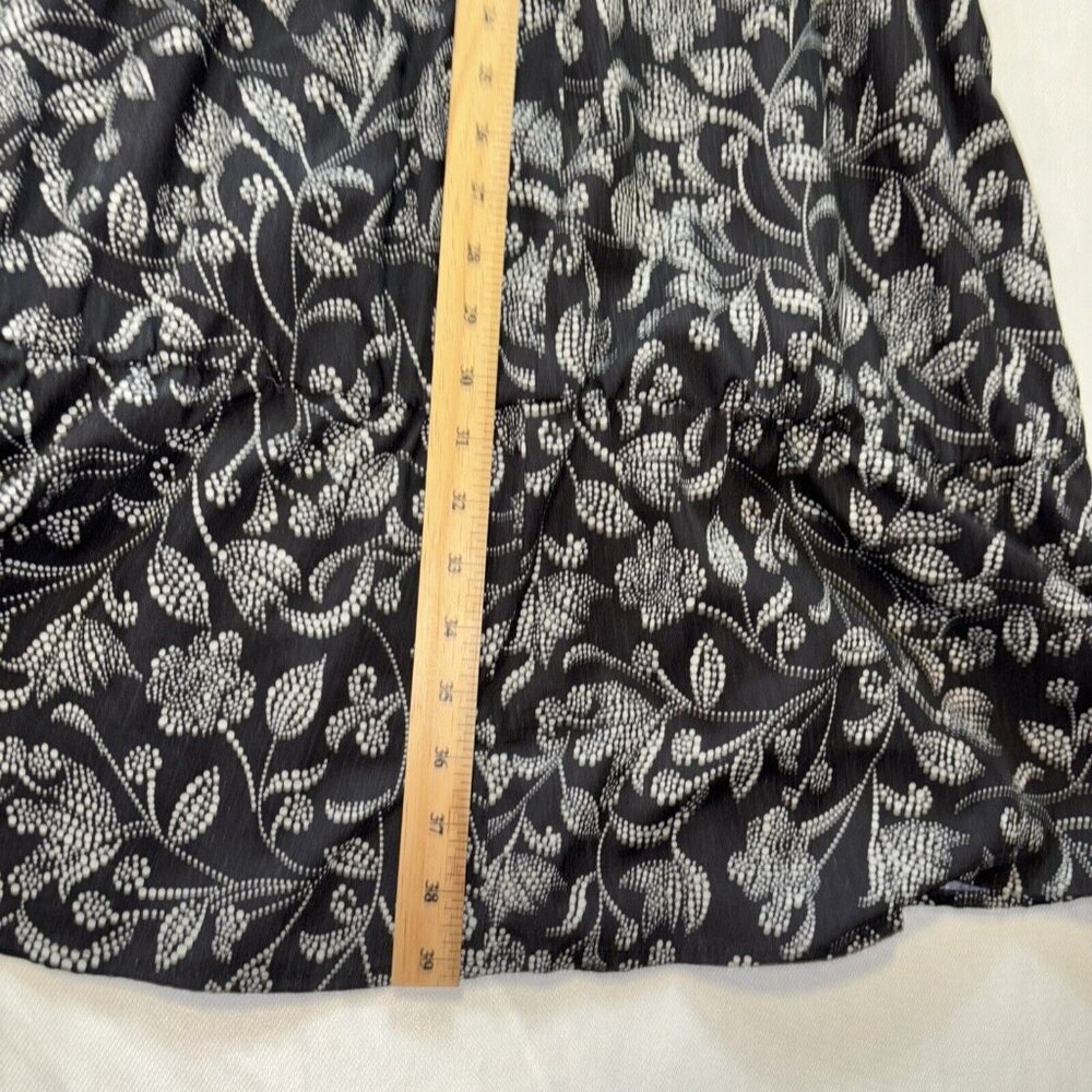 NWT Isabel Marant Etoile Black White Floral Dress Ruffles  Zip Long Sleeve Sz 36 - Picture 14 of 16